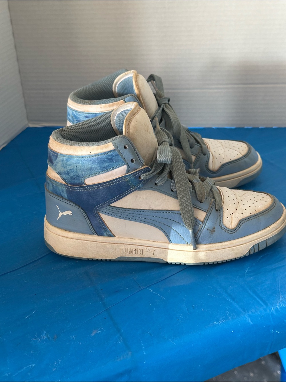 Puma Rebound Layup Blue & White High-Top Sneakers